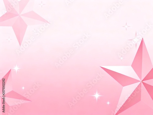 Soft Pink Star Background with Sparkling Stars