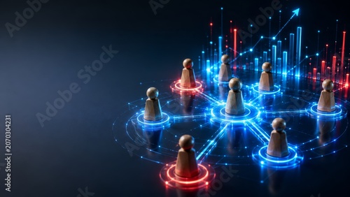 Business game field, Corporate teamwork strategy, A Diverse Group of People Collaborating to Create Digital Images in a Dynamic and Technologically Advanced Environment Depicting Growth and Innovation