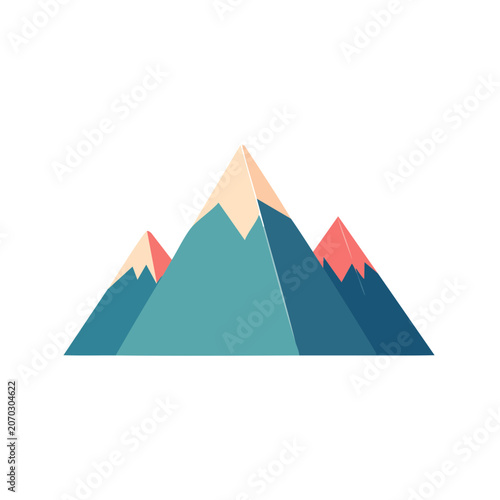 Flat design mountain range vector illustration