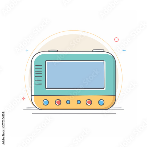 Retro Portable Television Vector Illustration