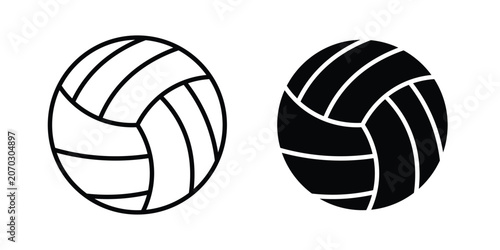 Foto Volleyball icon set modern line, solid style collection
