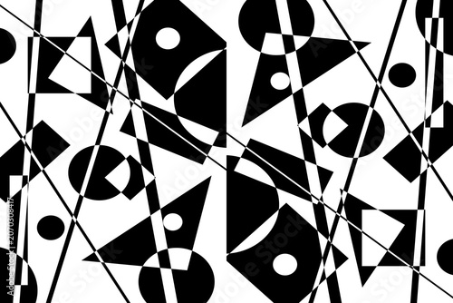 Foto Abstract black and white geometric pattern with sharp lines and shapes