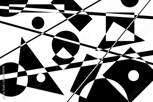 Foto Abstract black and white geometric pattern with sharp lines and shapes