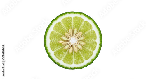 Vibrant citrus slice fresh healthy food ingredient isolated top view transparent background black background