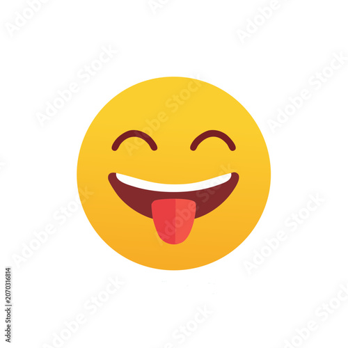 Yellow smiley face emoji with tongue out