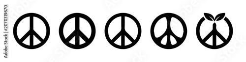 Photos Peace Symbols Collection, 5 Icons, Vector Graphics, Harmony and Nature