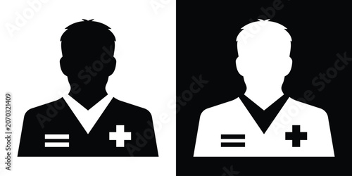 Cuadro en lienzo Male clinician solid vector icon