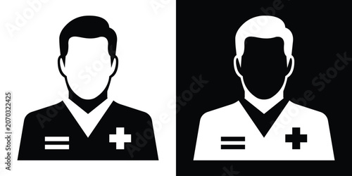 Photos Male clinician solid vector icon