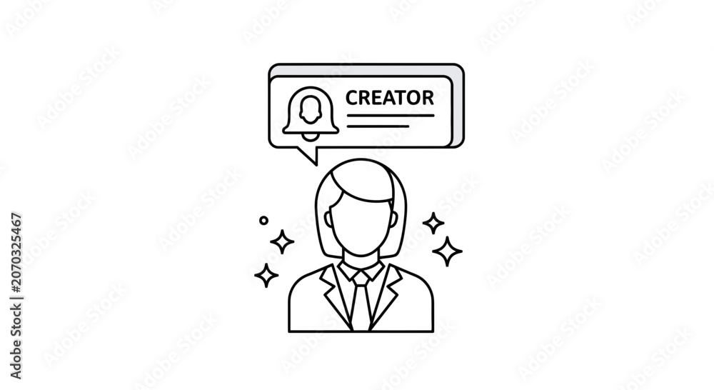 Fototapeta premium Creative professional with notification icon and 