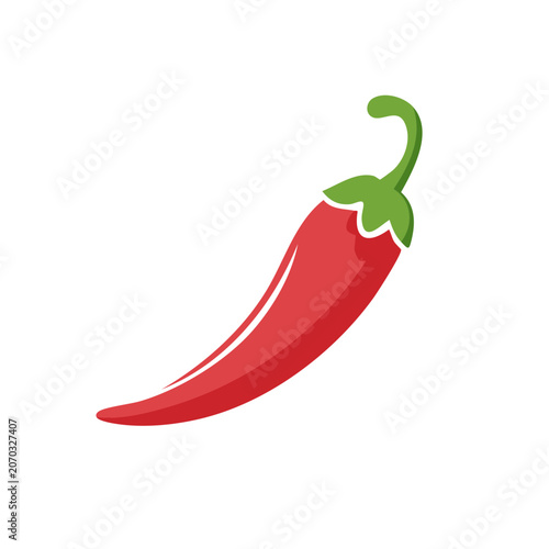 Red chili pepper flat vector icon