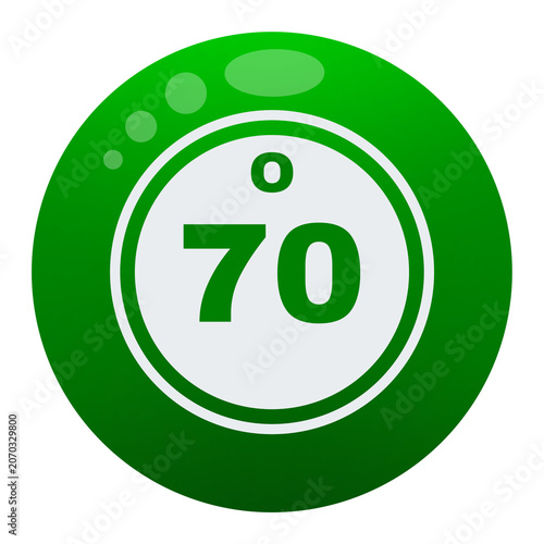 Green Bingo Ball Number 70 Icon Illustration with Transparent Background, Lottery Game Symbol, Raffle Badge, Casino Entertainment, Graphic Design Element