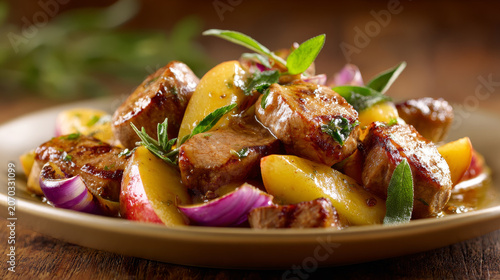 grilled pork served with potatoes