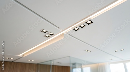 Modern Ceiling Lights Gleaming Brightly Indoors