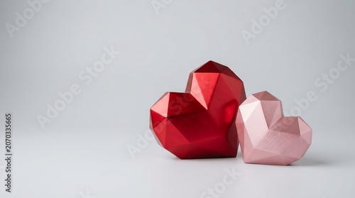 Vibrant Geometric Hearts Gently Embrace Lightly