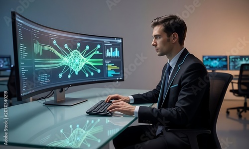 businessman working on computer