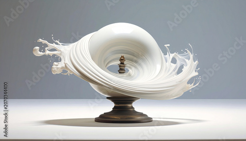 White Fabric Splash Sculpture