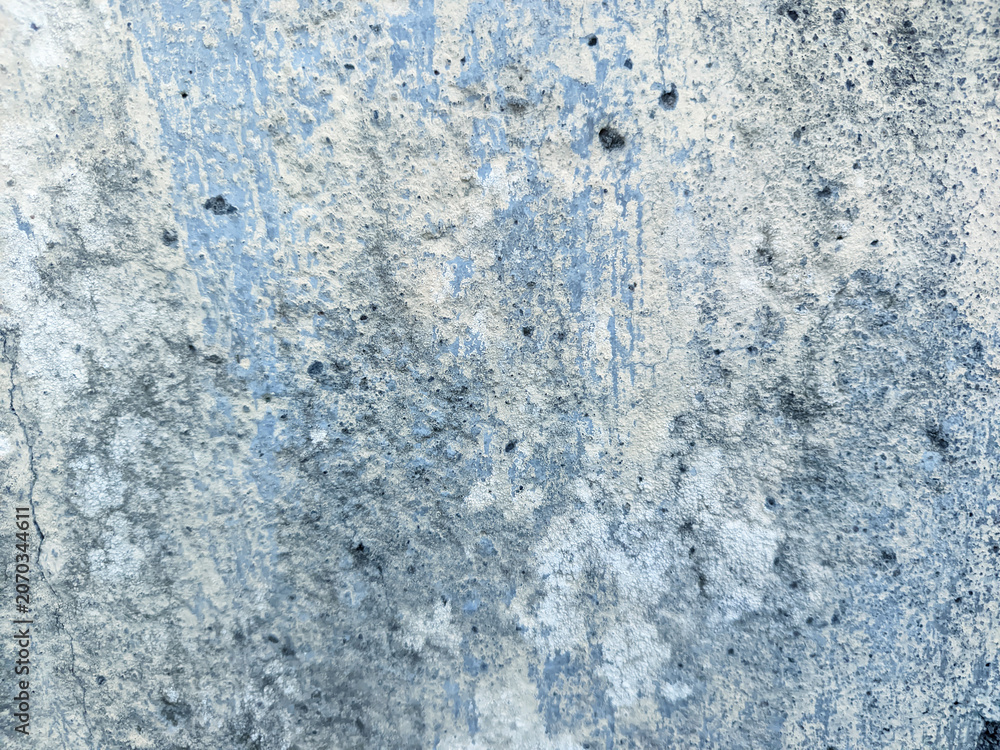 Fototapeta premium A close-up shot of a textured, weathered blue wall surface heavily covered in moss