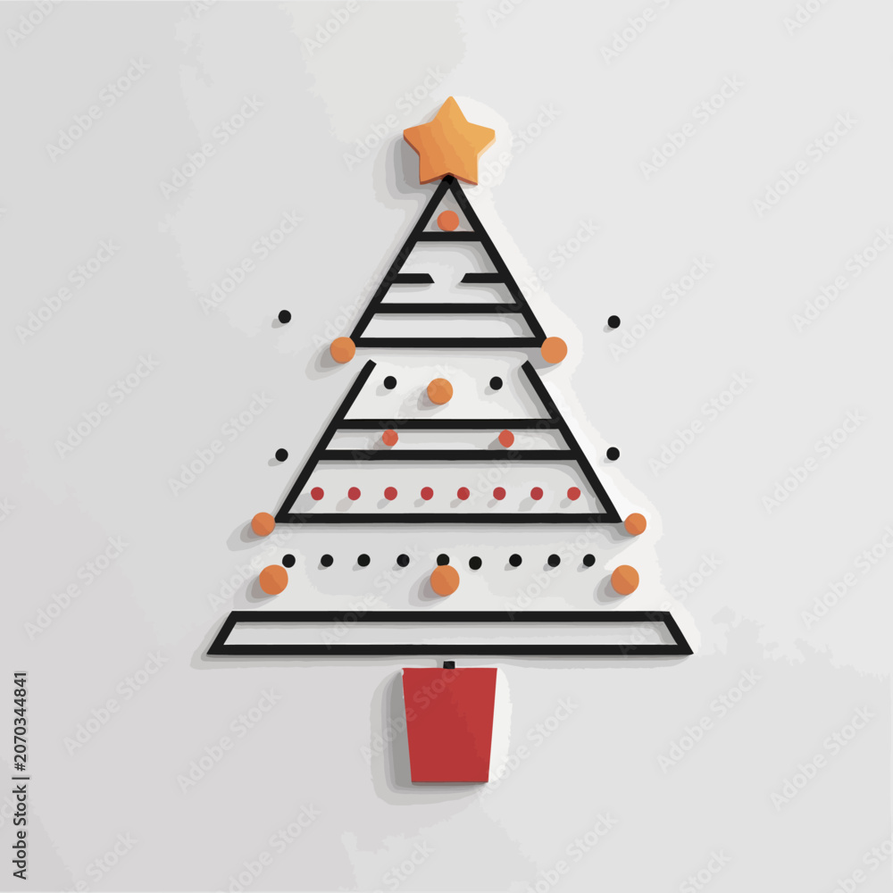 Fototapeta premium Creative Christmas Tree Made From Food Ingredients On White Background.