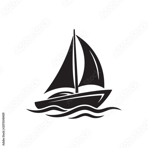 sailing ship vector illustration isolated on white background nautical travel icon of sailboat on sea voyage design