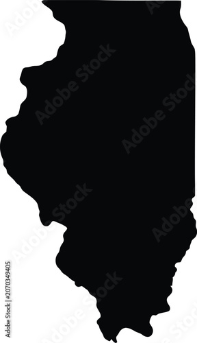 black silhouette of Illinois state map