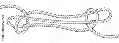 Valokuva Sheepshank rope knot, vector sailor string pattern