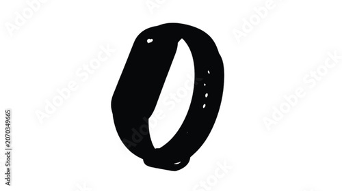 Smartband silhouette features a minimalist strap and display module, serving as a clean visual for health monitoring and activity tracking concepts.