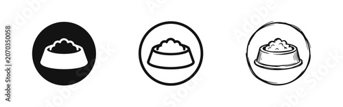 Obraz na płótnie Pet food bowl icon set in glyph, outline, and sketch style