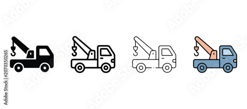 Obraz na plátně Tow trucks in different styles and colors for various uses  rescue and recovery