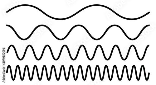 Photos Wavy lines in black a simple illustration on a white background