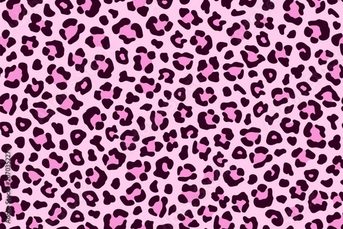 Fashion cold rose pink leopard seamless pattern. Vector