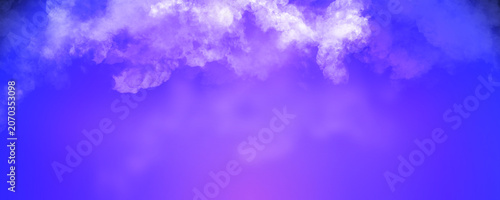 Abstract Purple Sky Background with Clouds and Copy Space
