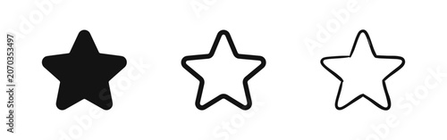 Photos Star shape icon set for ratings and favorites