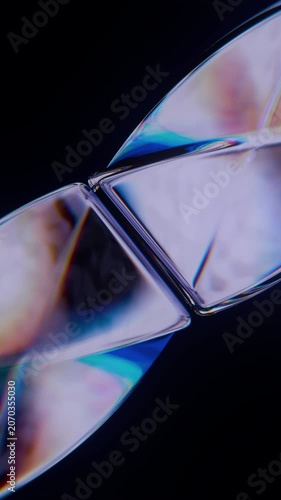 Glass Crystal Prism Dispersion Loop 3D Animation