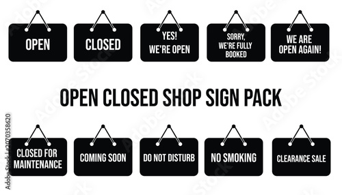 Minimalist Black Shop Sign Pack