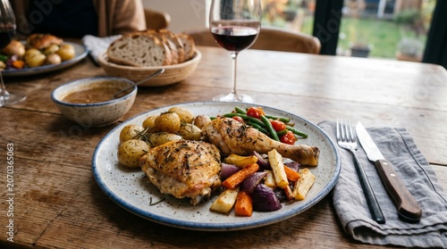 roasted duck with potatoes and onions