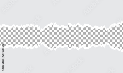 Фотография Piece of gray torn edges paper ripped isolated on transparency background