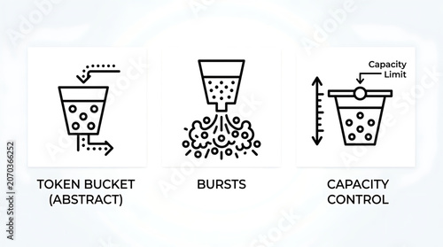The token bucket algorithm illustrates bursts of data with capacity control
