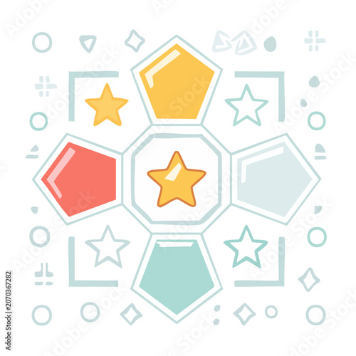 Abstract stars and geometric shapes illustration