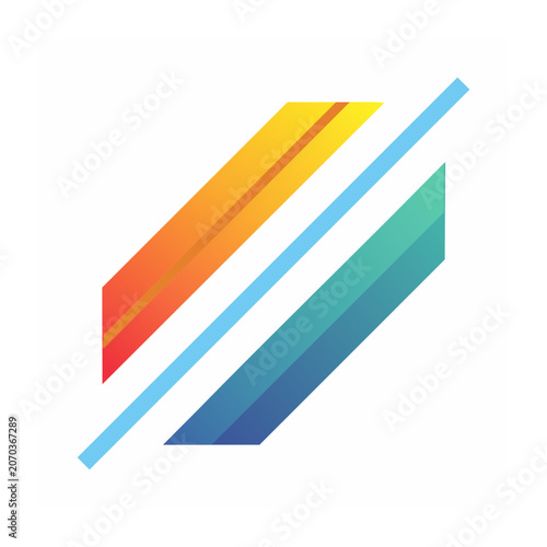 Abstract geometric shapes with gradient colors on white background