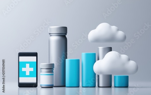 Innovative digital health infographic for preventive skincare monitoring system