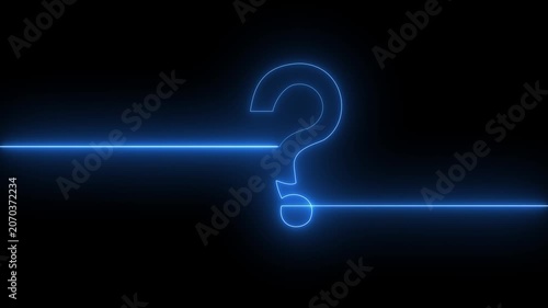 Neon glowing loop Red color Question mark sign Question mark icon asking icon animation.4k resolution video abstract advice.