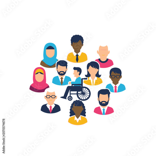 Diverse group of people together.