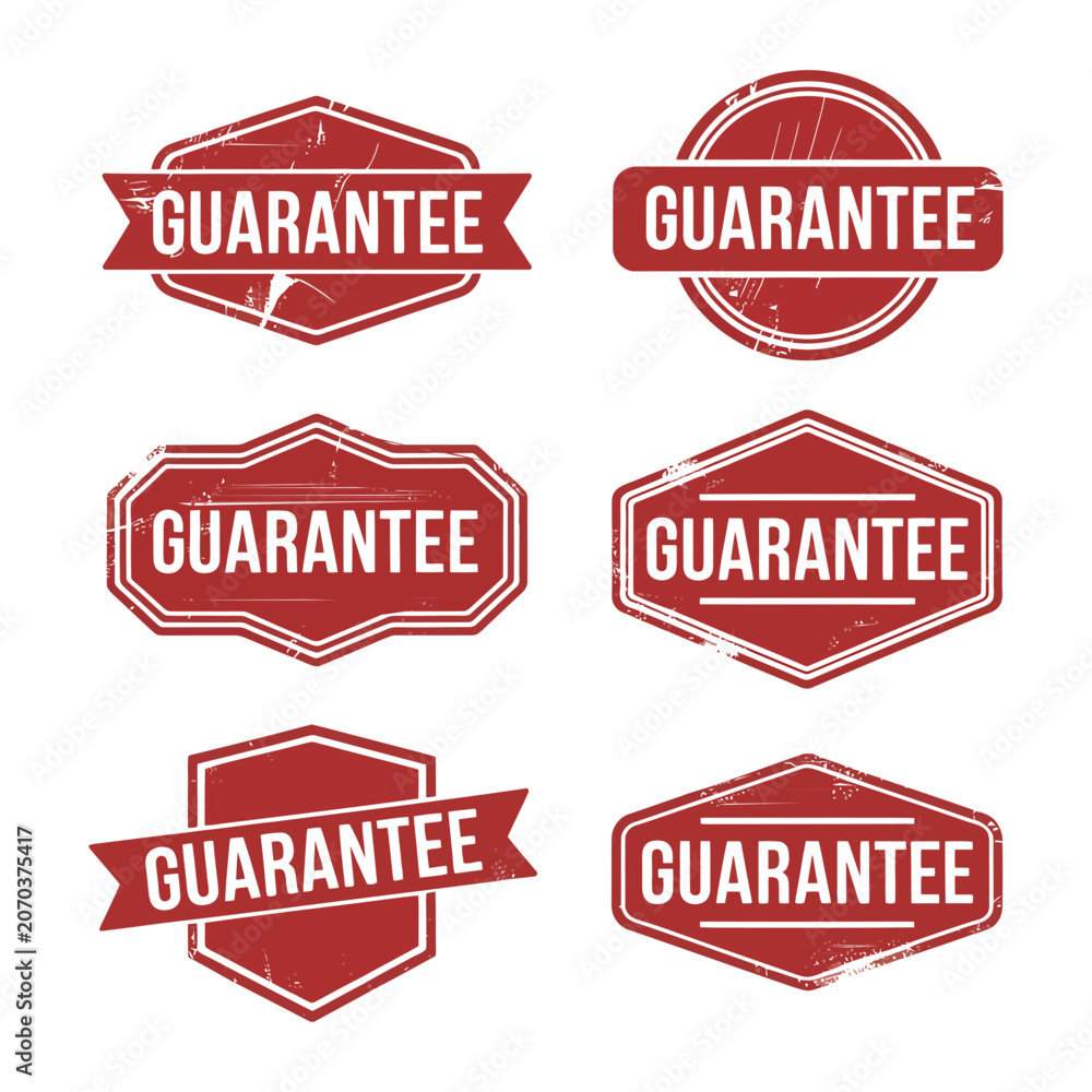 Obraz premium Guarantee seal stamps vintage red quality label