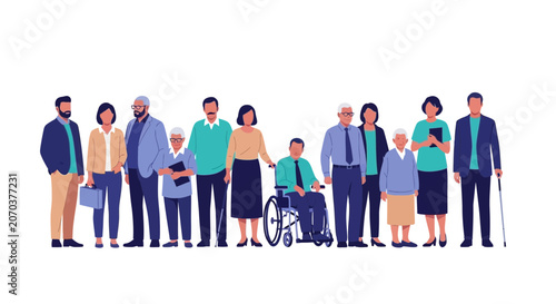 Diverse group of people standing together
