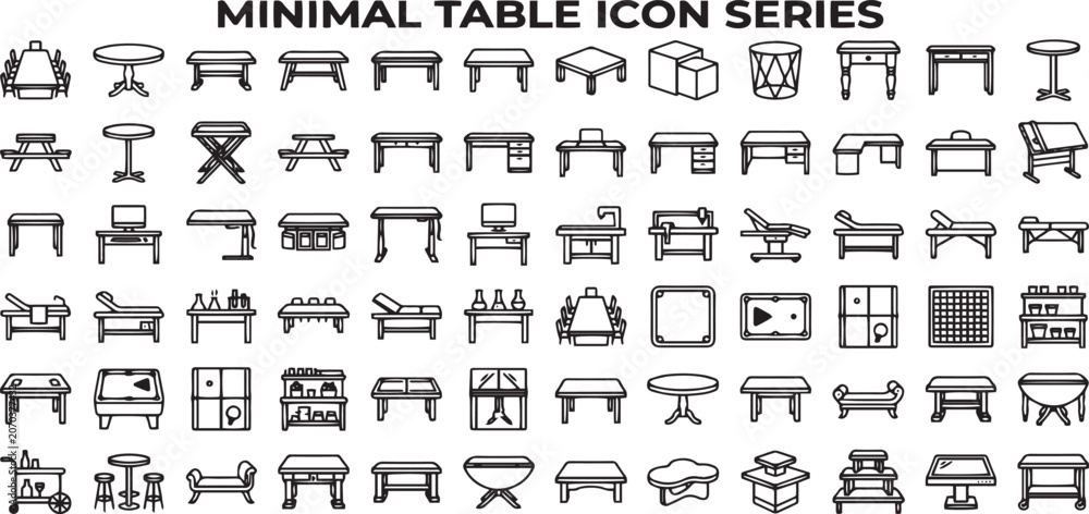 Obraz premium Table Furniture Icon Set