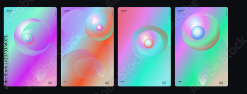 Neon light effects, glowing orbs, colorful backgrounds, abstract vector graphics