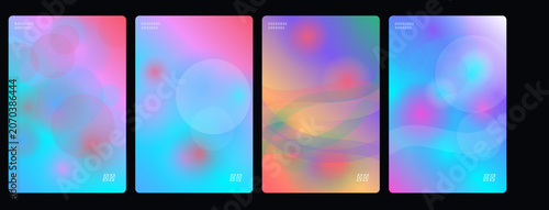 Holographic backgrounds, iridescent textures, colorful gradients, abstract patterns, 5 designs