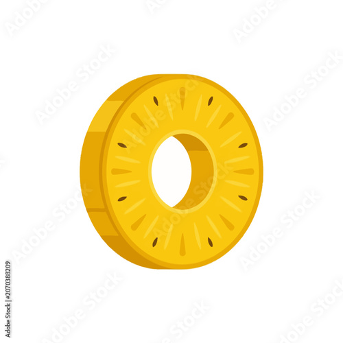 A sunny yellow donut ring rests on a clean white background