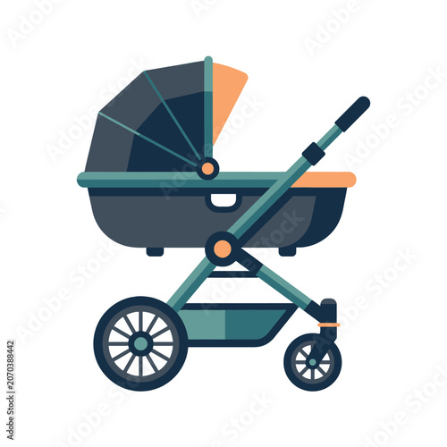 Modern Baby Stroller with Adjustable Canopy and Wheels