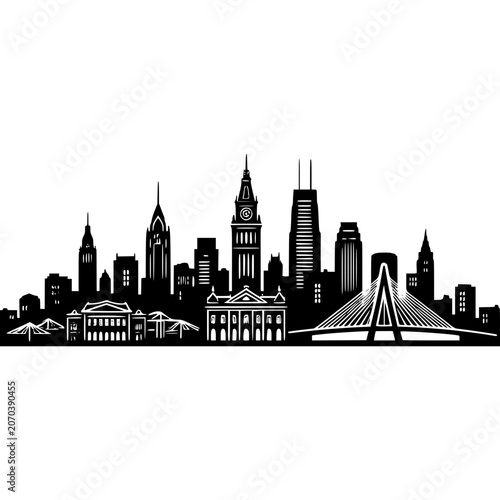 Boston Skyline Vector Icon